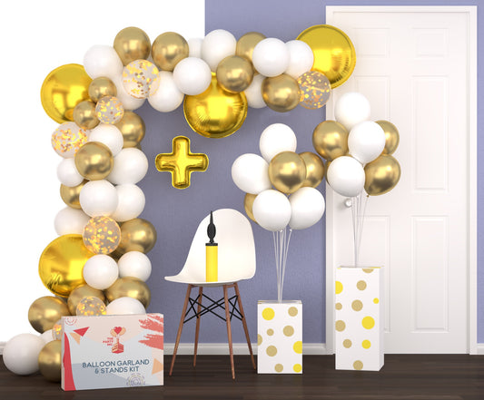 16ft Balloon Arch Kit with Extra Balloon Stands and Pump | Video eBook Instructions | Ideal for Baby Shower Decoration, Birthday