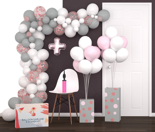16ft Balloon Arch Kit with 2 Extra Balloon Stands & Pump | Video eBook Instruction | Ideal for Baby Shower Decorations