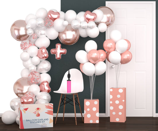 16ft Balloon Arch Kit  with Extra Balloon Stand & Pump | Video & eBook Instructions | Ideal for Baby Shower Bridal Shower