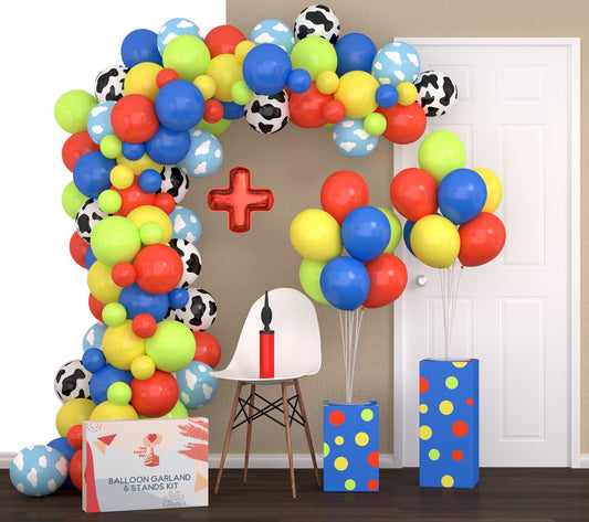16ft Balloon Arch Kit  with 2 Extra Balloon Stands & Pump | Video eBook Instruction | Ideal Toy Story Party Supplies